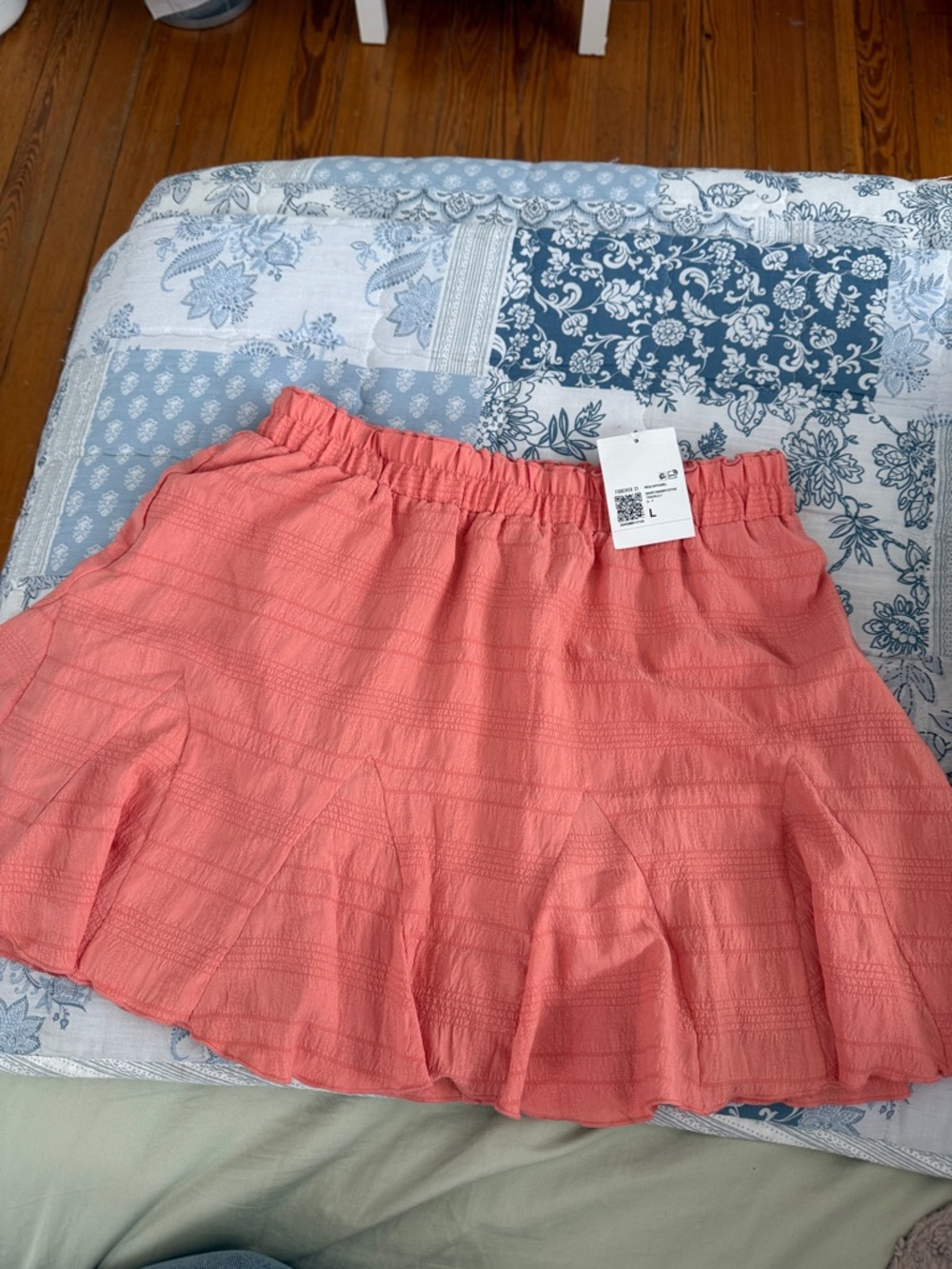 Forever 21 Coral Tiered Skater Skirt